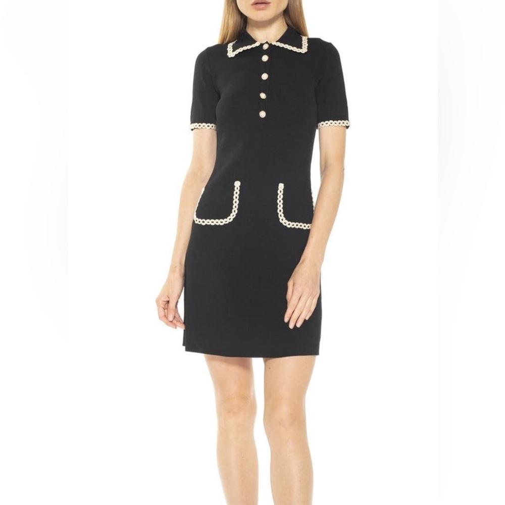 Alexia Admor Piper Short Sleeve Knit Dress Navy Size X-Small